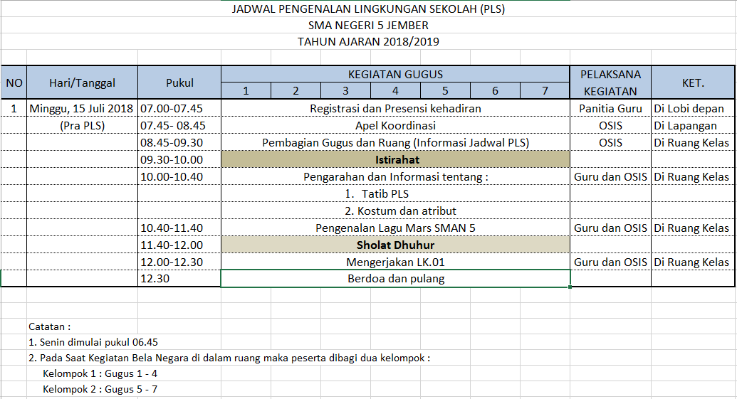 JADWAL