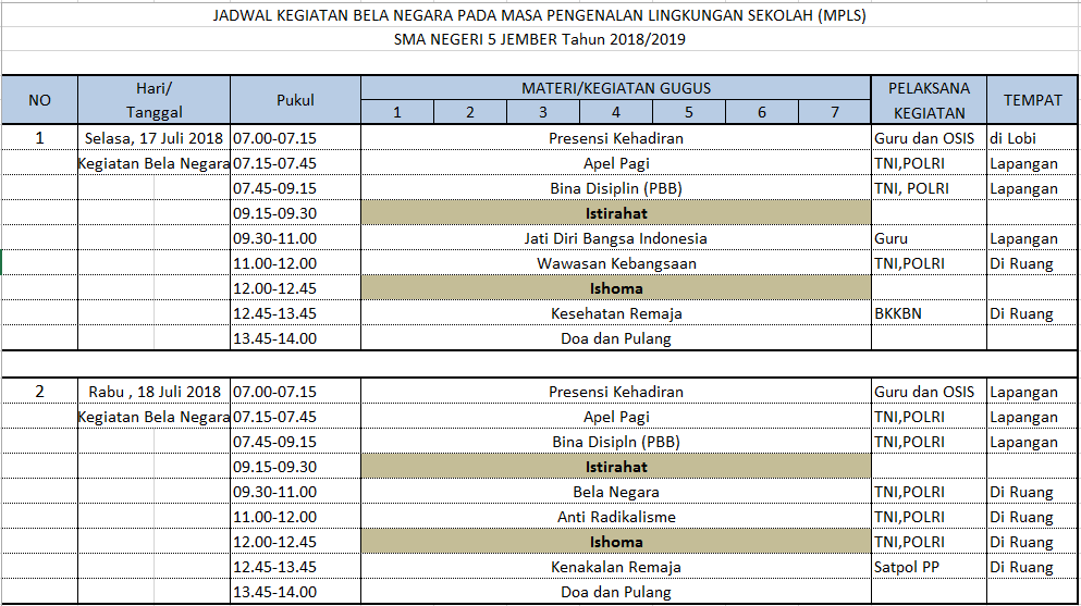 JADWAL