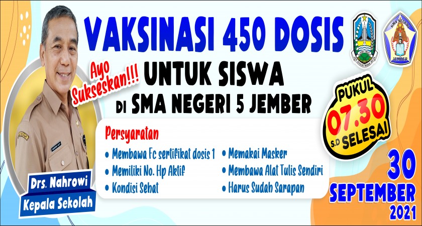 VAKSINASI 450 DOSIS UNTUK SISWA DI SMA NEGERI 5 JEMBER