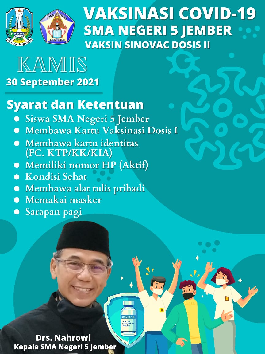 VAKSINASI 450 DOSIS UNTUK SISWA DI SMA NEGERI 5 JEMBER