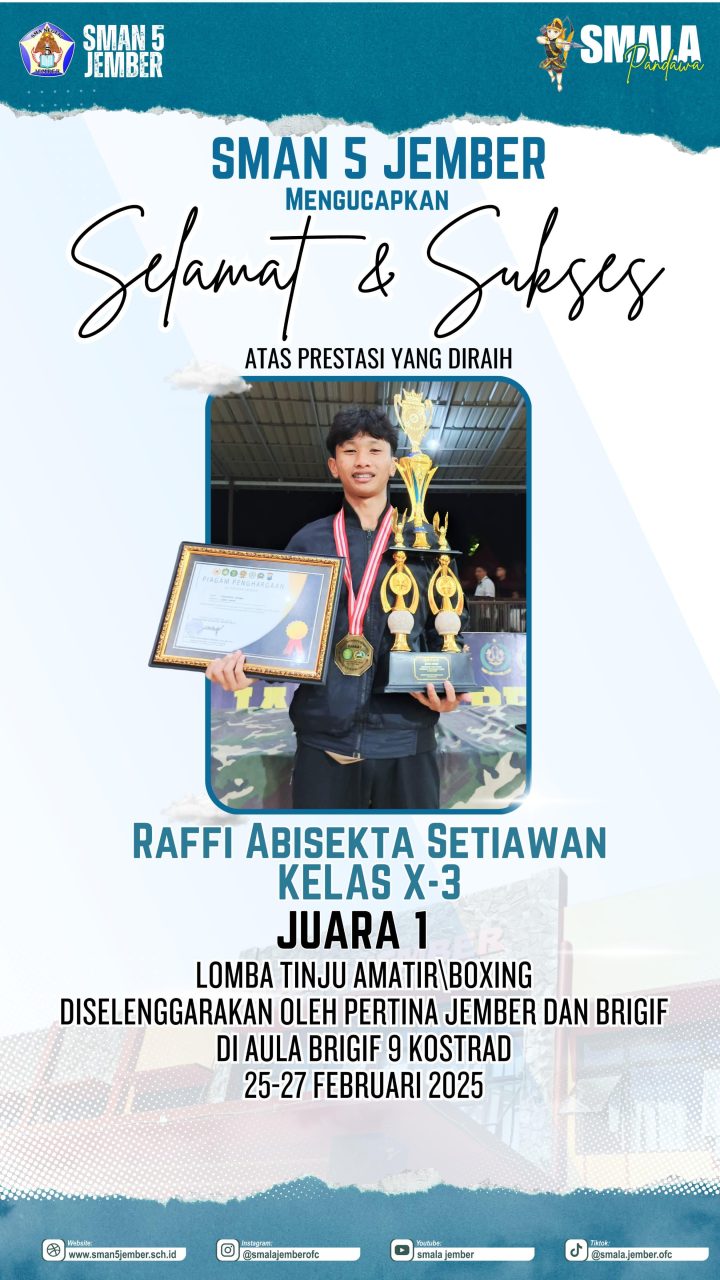 ACHIEVEMENT SISWA BULAN MARET 2025 SMA NEGERI 5 JEMBER