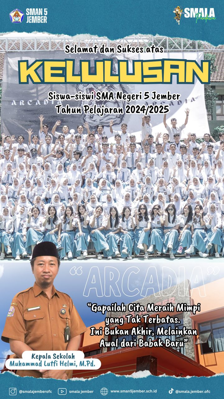 SELAMAT ATAS LULUSNYA SISWA KELAS XII SMAN 5 JEMBER TAHUN 2025