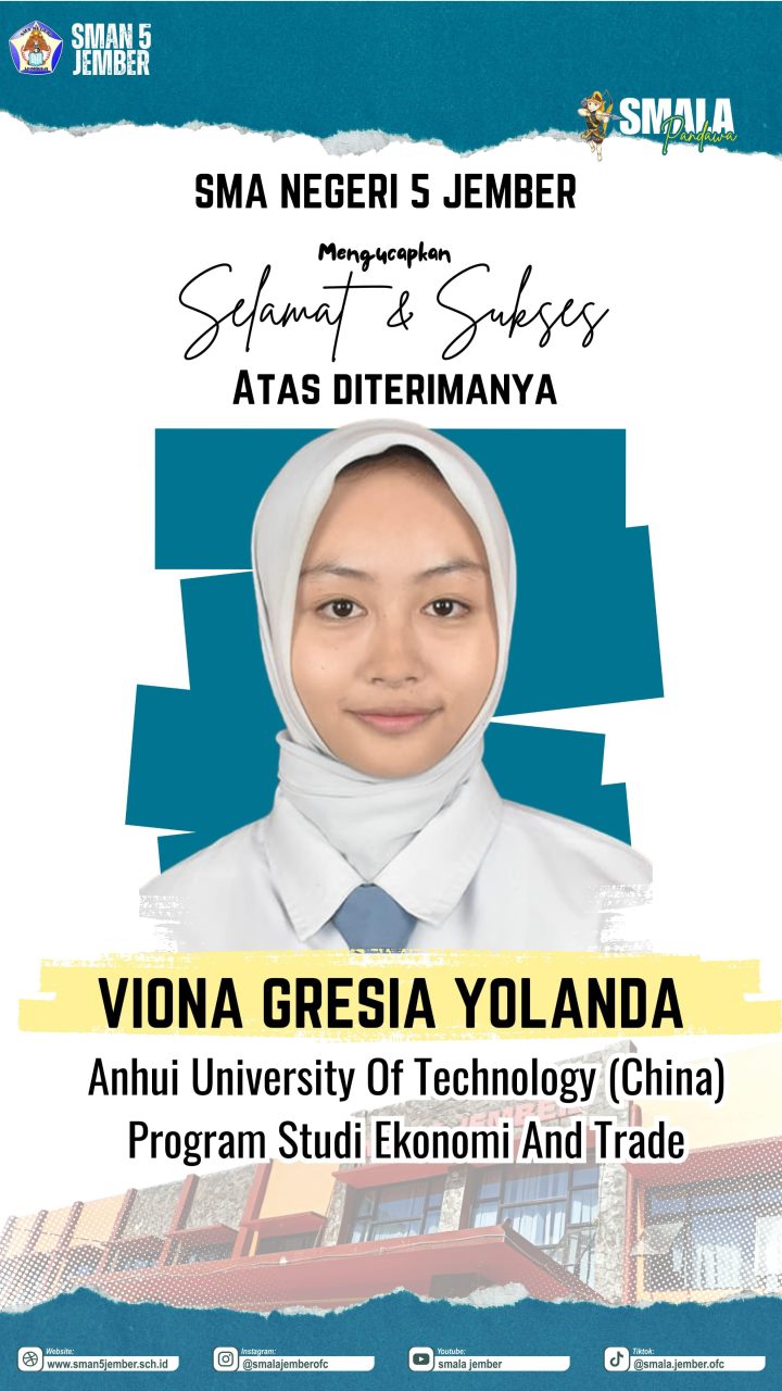 SELAMAT KEPADA VIONA GRESIA YOLANDA LOLOS KE CHINA