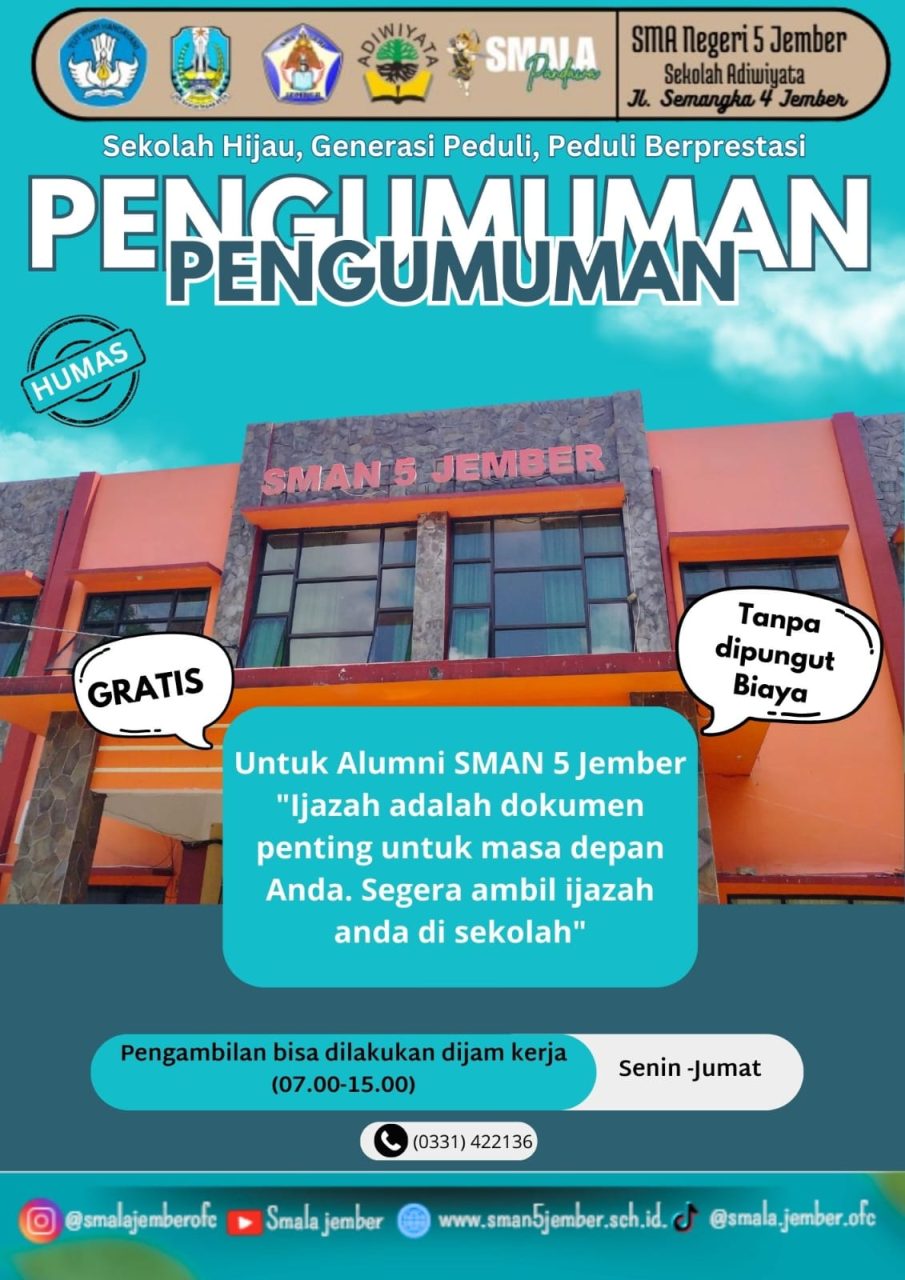 PENGUMUMAN BAGI ALUMNI SMAN 5 JEMBER