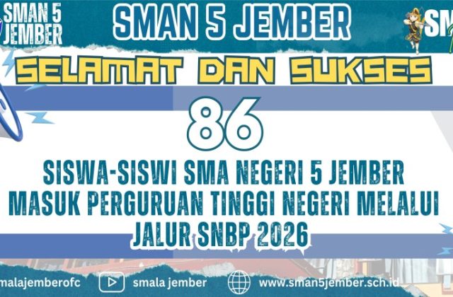 86 SISWA – SISWI SMAN 5 JEMBER LOLOS SNBP 2026
