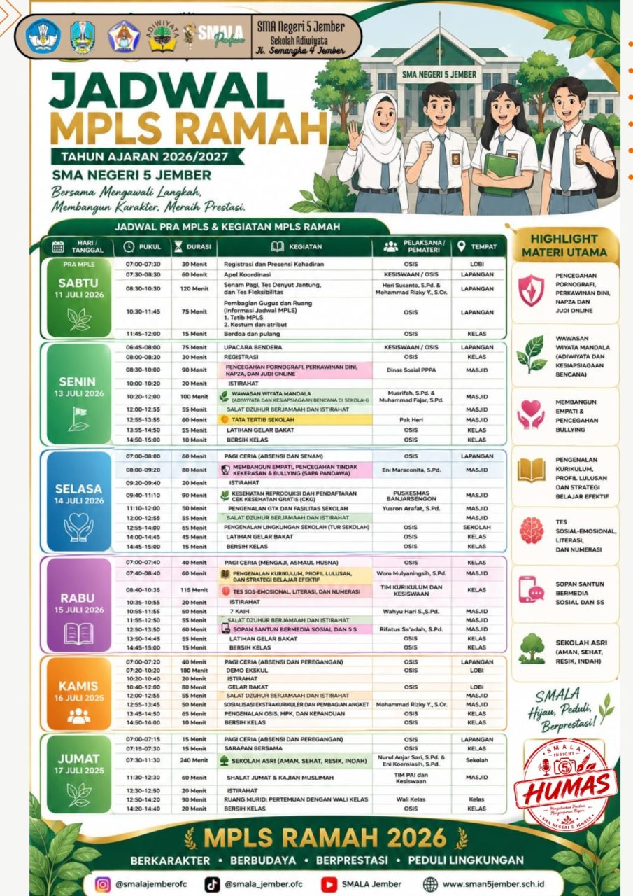 ✨MASA PENGENALAN LINGKUNGAN SEKOLAH RAMAH SMAN 5 JEMBER✨